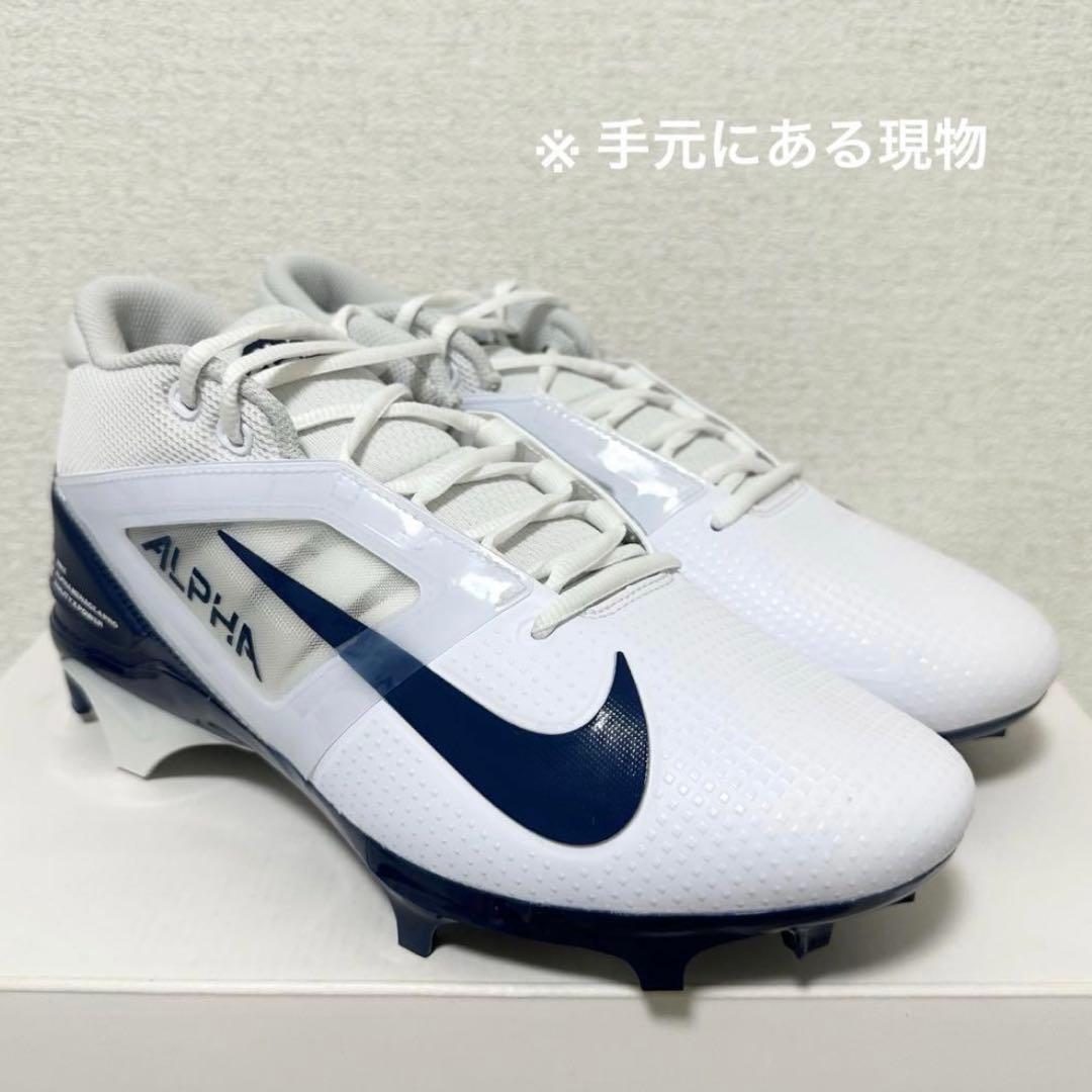 ナイキ 27.5 アルファメナス プロ アメフト スパイク シューズ 靴 白 紺