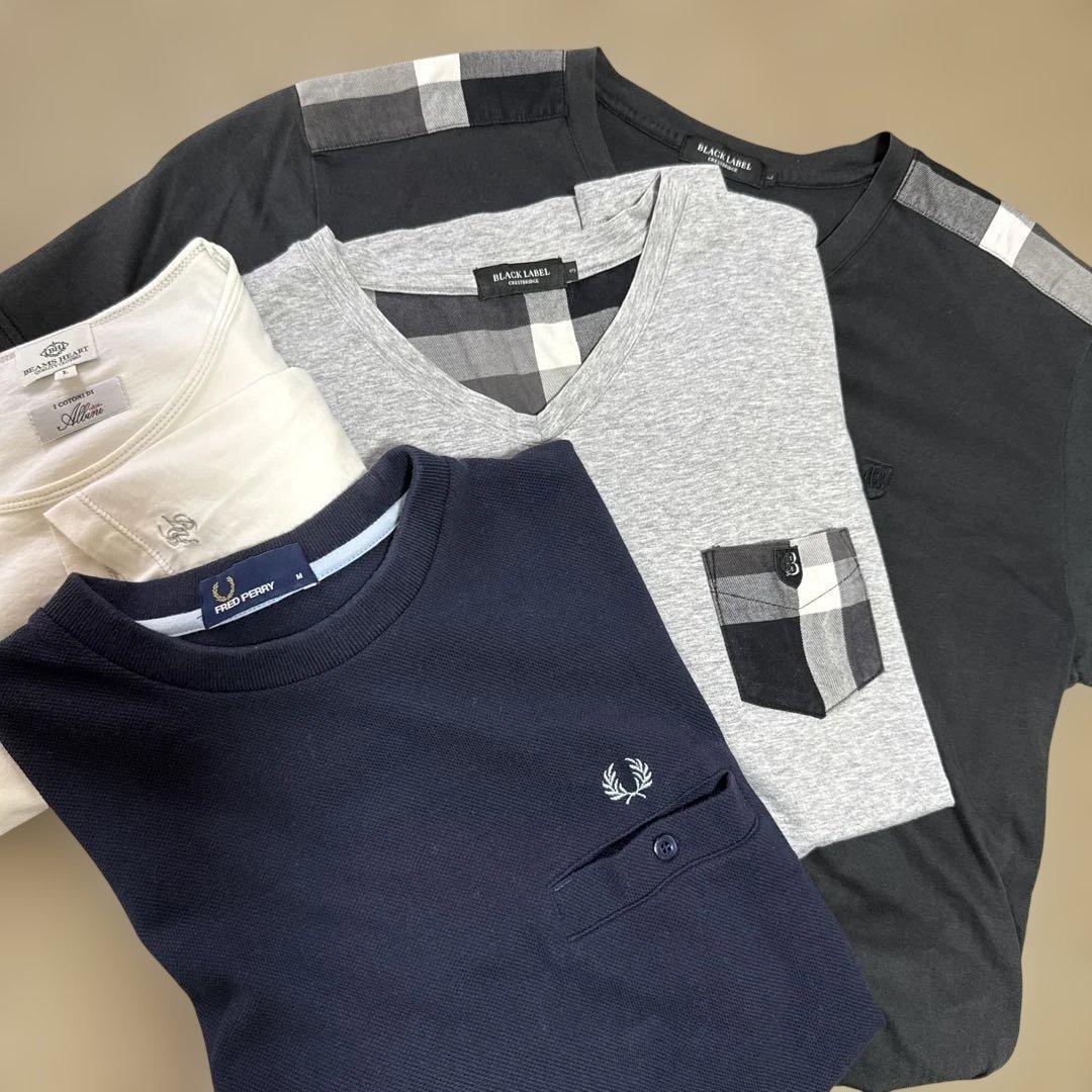 Tシャツ4枚　フレッドペリー　バーバリーブラックレーベル2枚　ビームス
