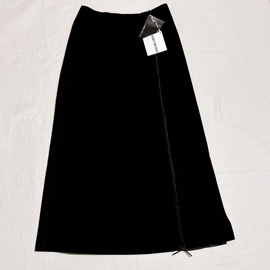 新品✨イッセイミヤケ コットンストレッチボトム スカート メッシュ ダブルジップ
