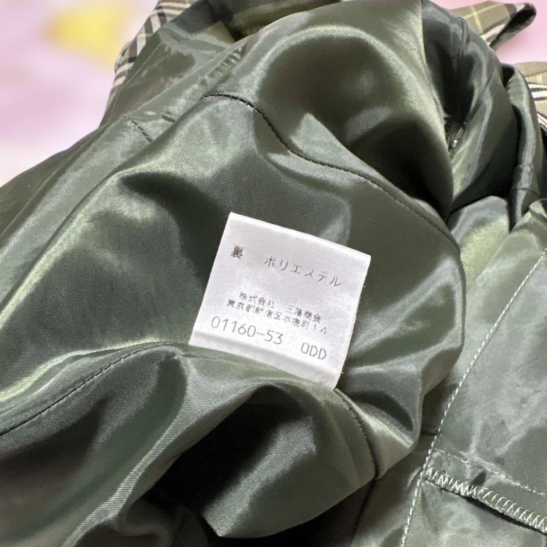BURBERRYオリーブグリーン チェック柄 ノースリーブ ワンピース