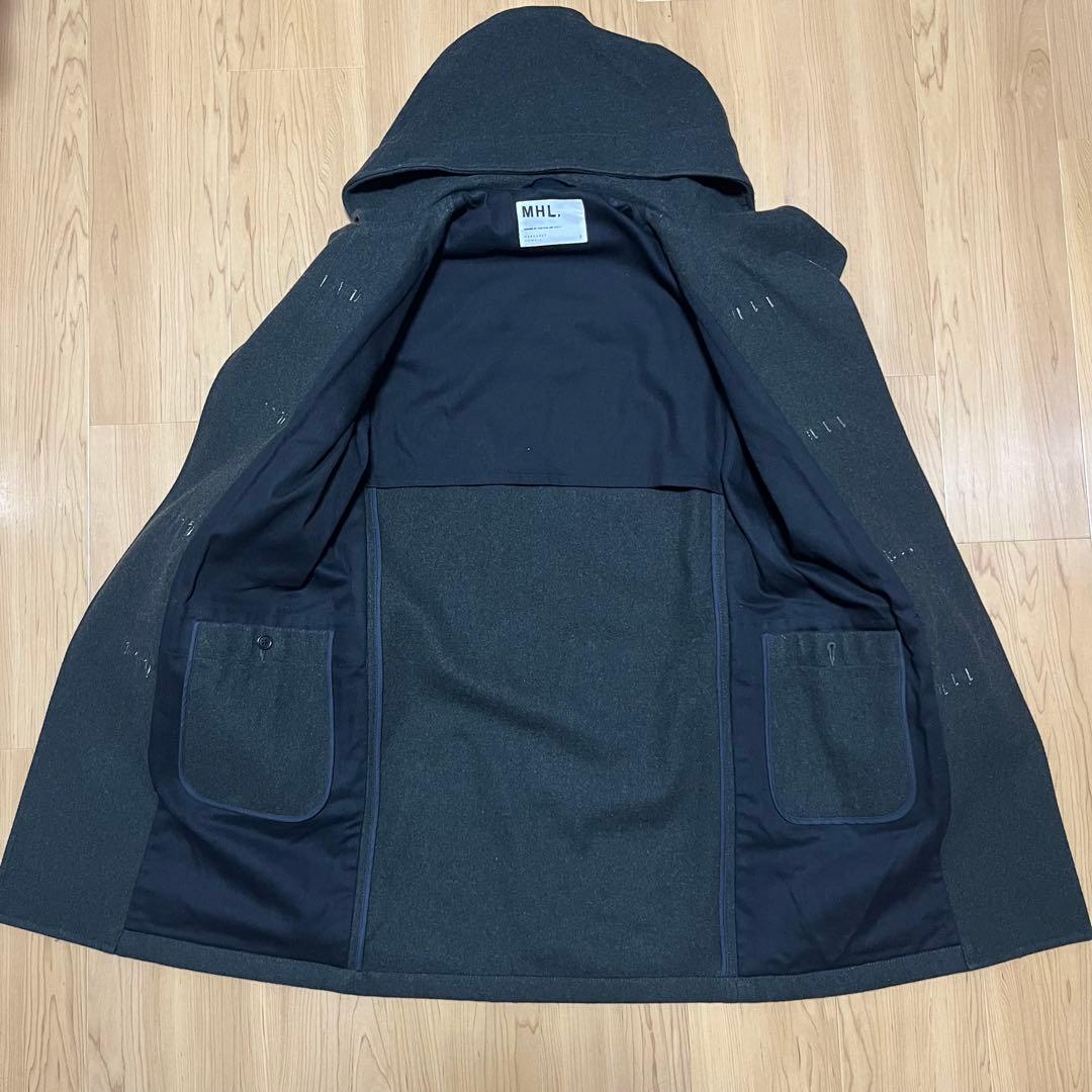 極美品　マーガレットハウエル　ダッフルコート　S カーキ　ウール100%