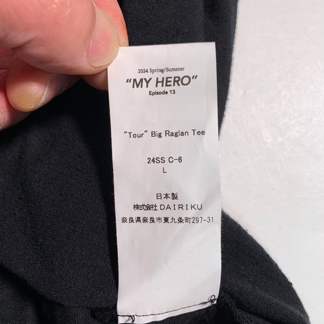 美品 DAIRIKU 24ss MY HERO グランジ ロンT Tシャツ 黒