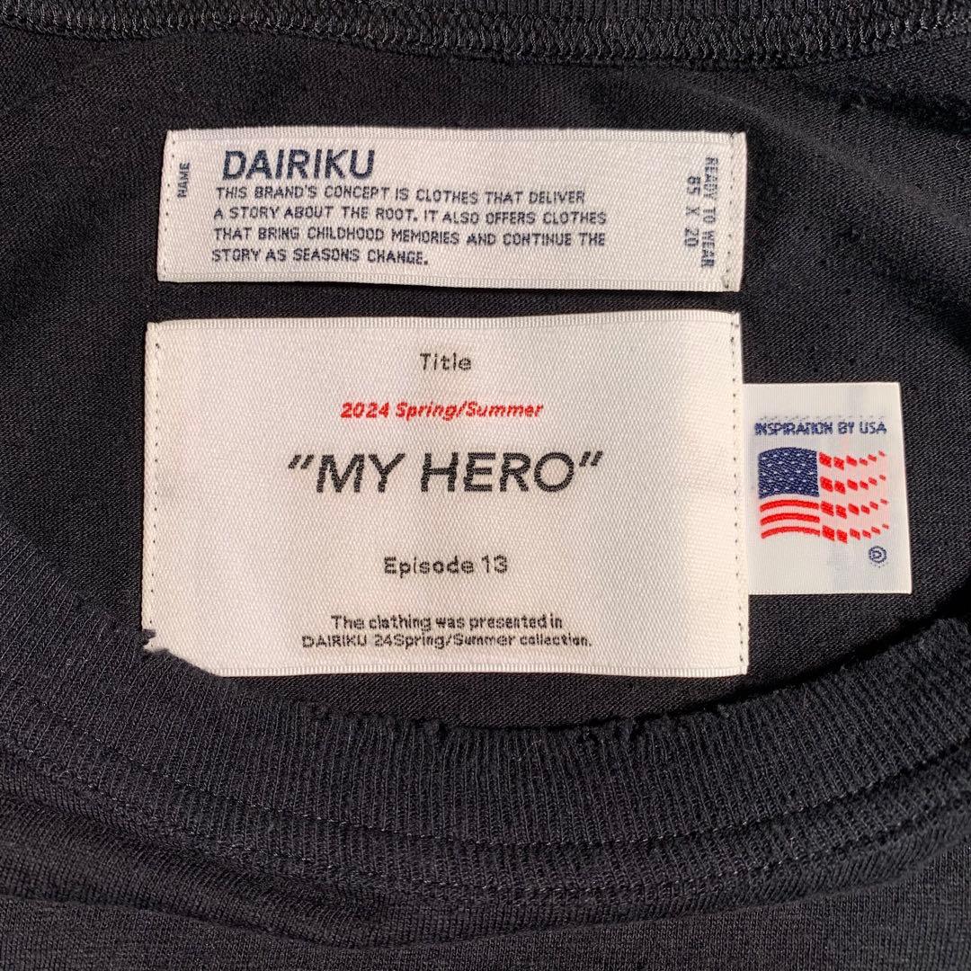 美品 DAIRIKU 24ss MY HERO グランジ ロンT Tシャツ 黒