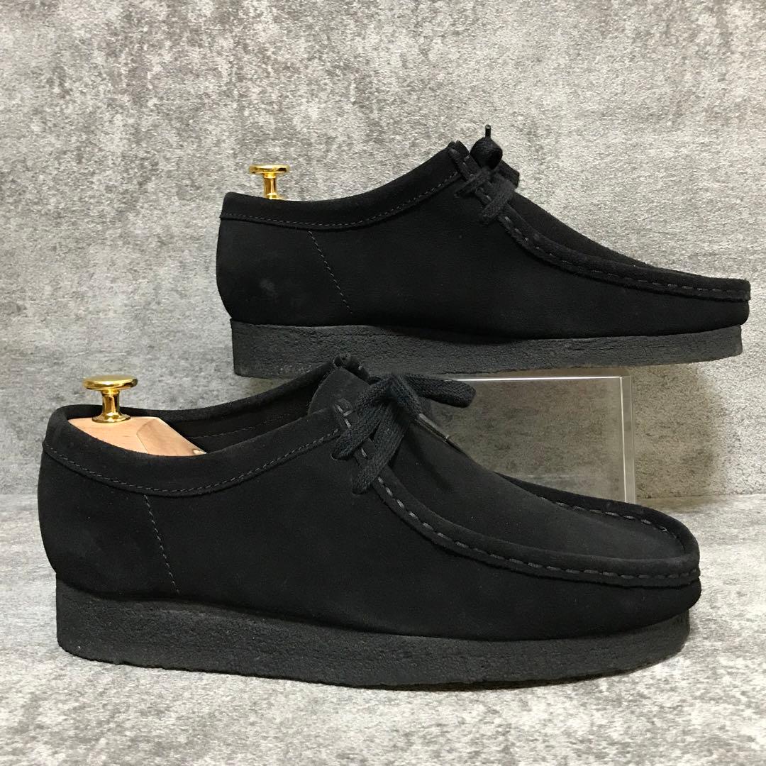 【美品】クラークス ワラビー ローカット UK7 25.5cm 黒 スエード