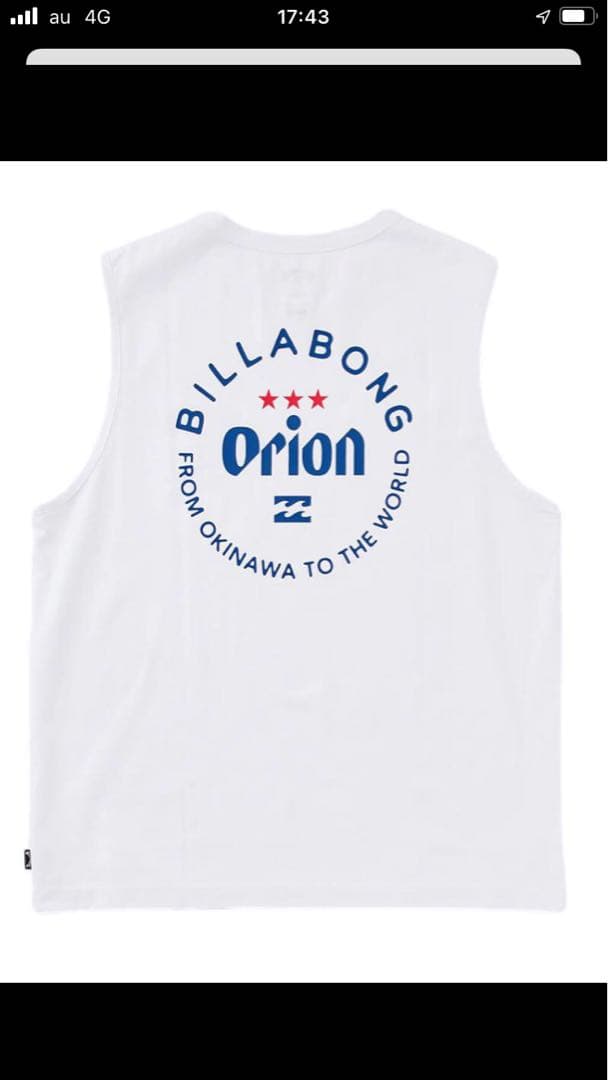 BILLABONG オリオン タンクトップ ホワイト