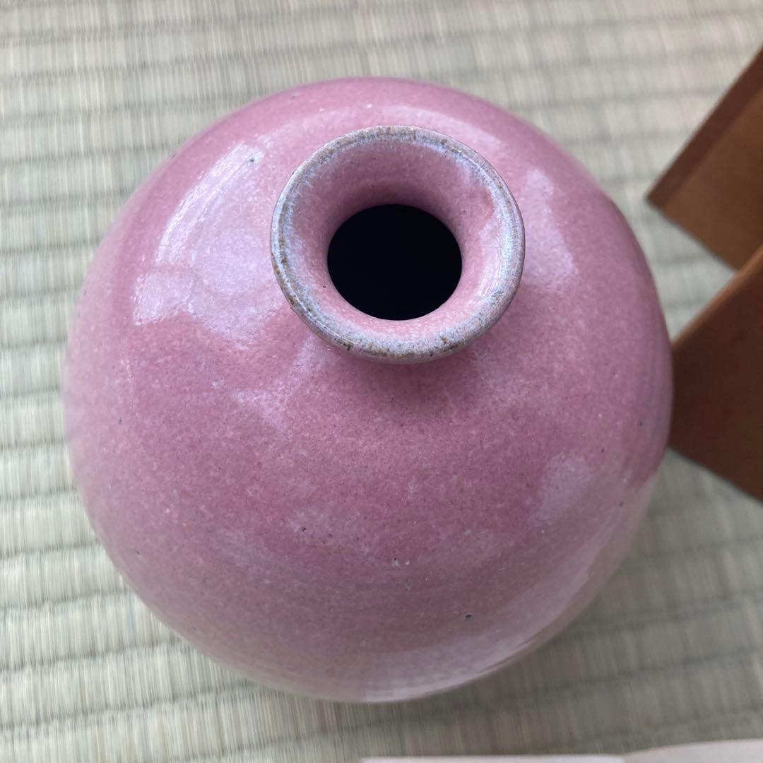 花瓶　富士五湖釜　ピンク