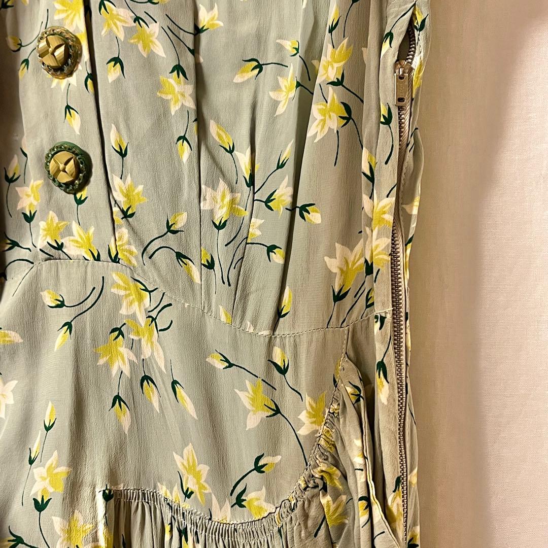 40s 50s Vintage レーヨン ワンピース ドレス ロカビリー