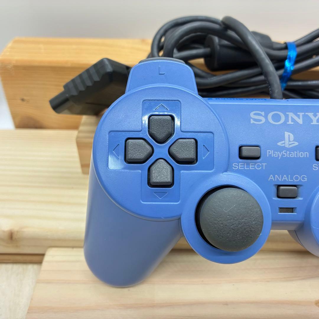 純正品 希少色 プレイステーション２ コントローラ ブルー