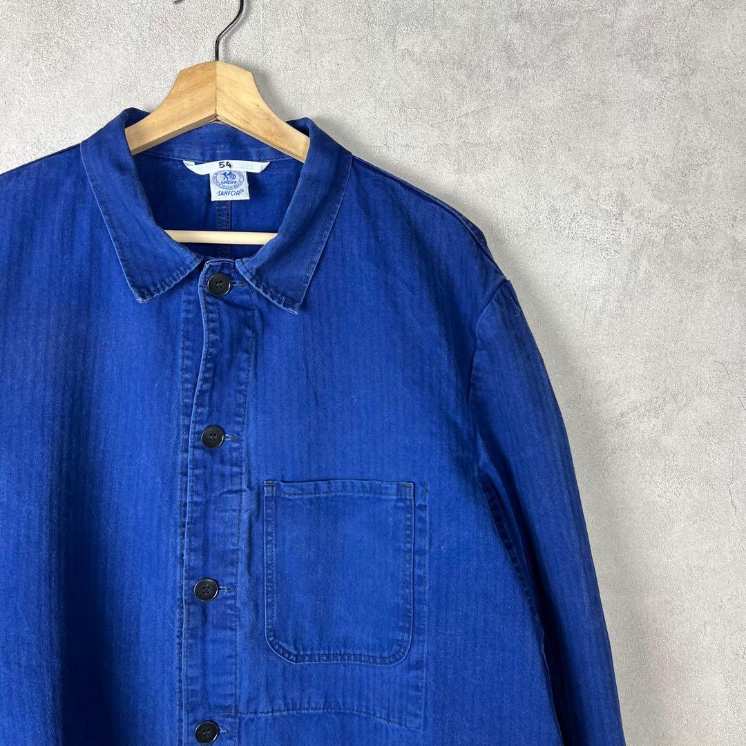 ユーロ古着 コットンヘリンボーン カバーオール ワークジャケット vintage