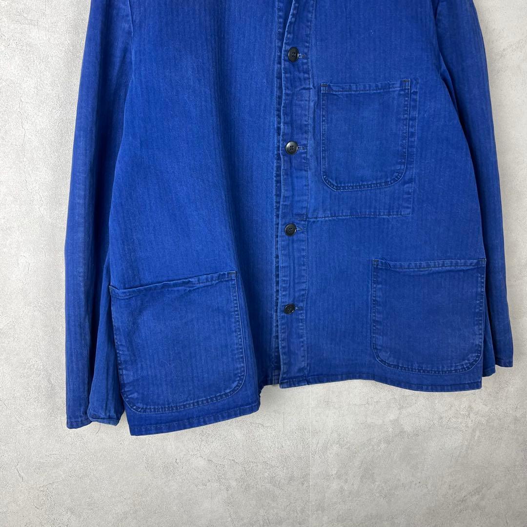 ユーロ古着 コットンヘリンボーン カバーオール ワークジャケット vintage