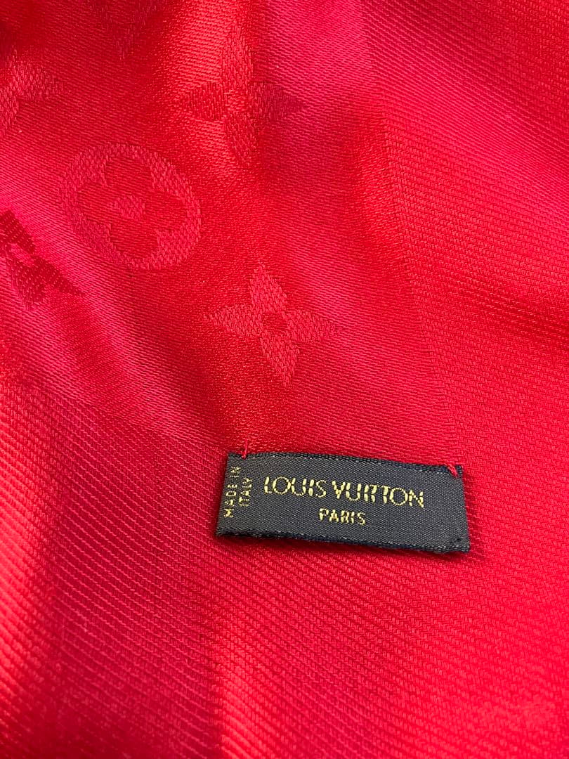 LOUIS VUITTON レッド ストール　シルクウール