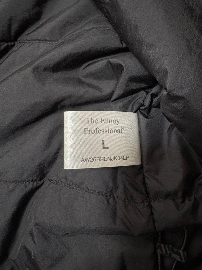 エンノイENNOY PADDED NYLON COACH JACKET 黒　Ｌ