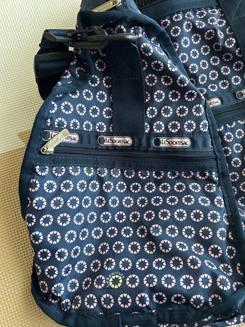 LeSportsac ネイビー 花柄 ボストンバッグ