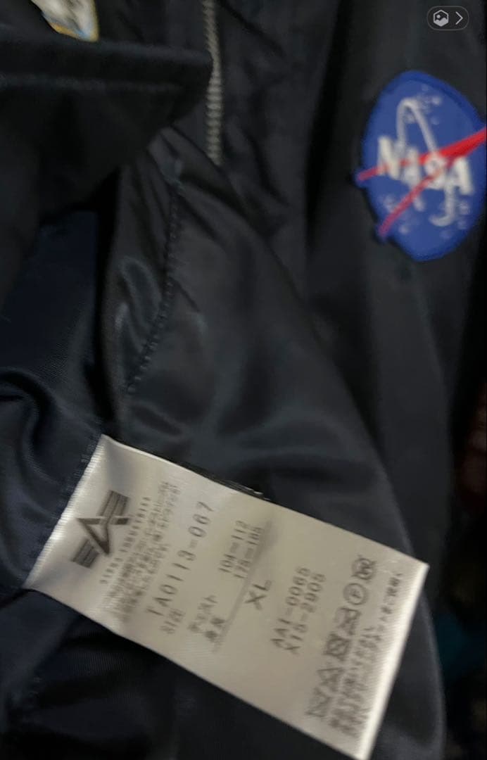 ★美品★ NASA × ALPHA USAジャケット　ネイビー×レッドインナー