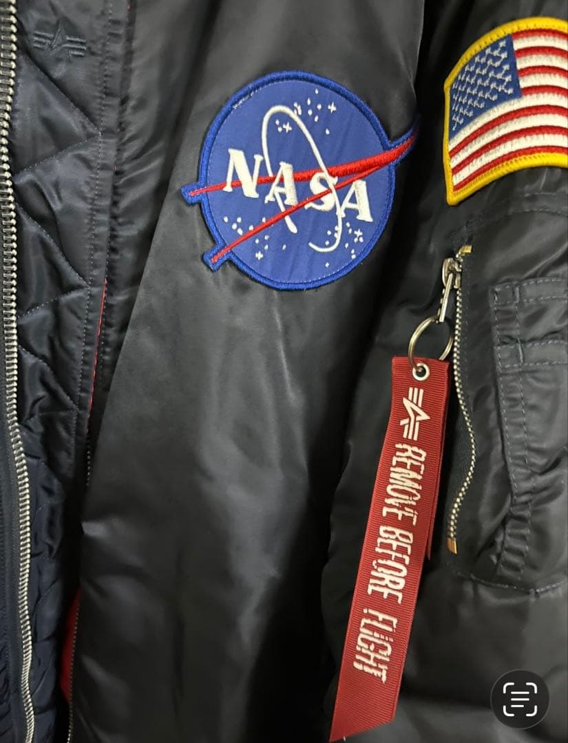 ★美品★ NASA × ALPHA USAジャケット　ネイビー×レッドインナー