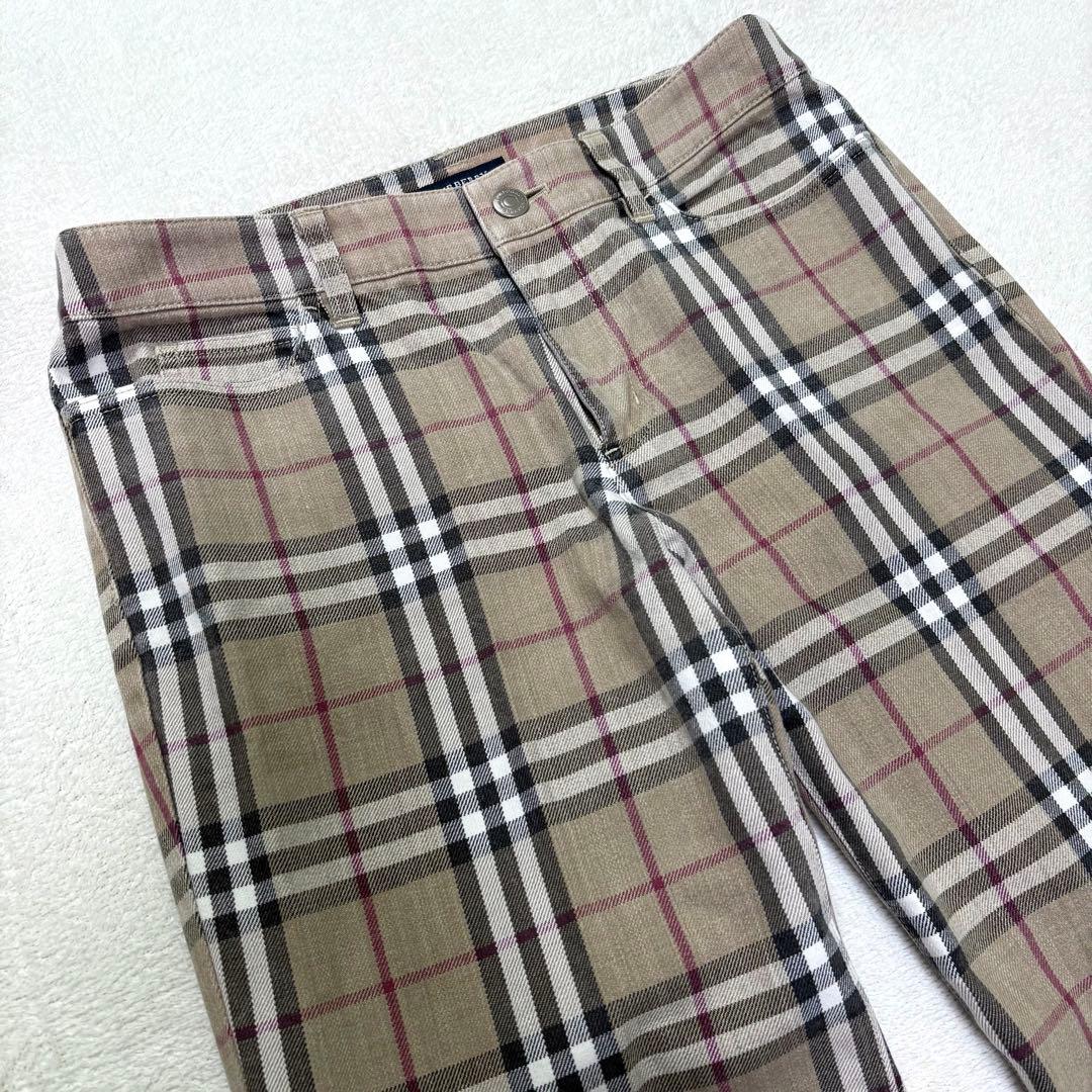 BURBERRY バーバリー ノバチェック ロングパンツ デニム素材 希少 L