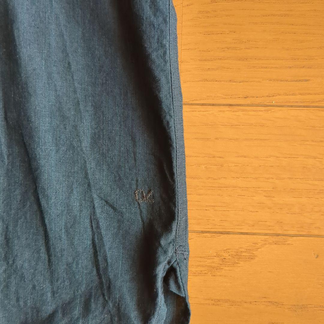 メンズ　スタンドカラーシャツ　ネイビー