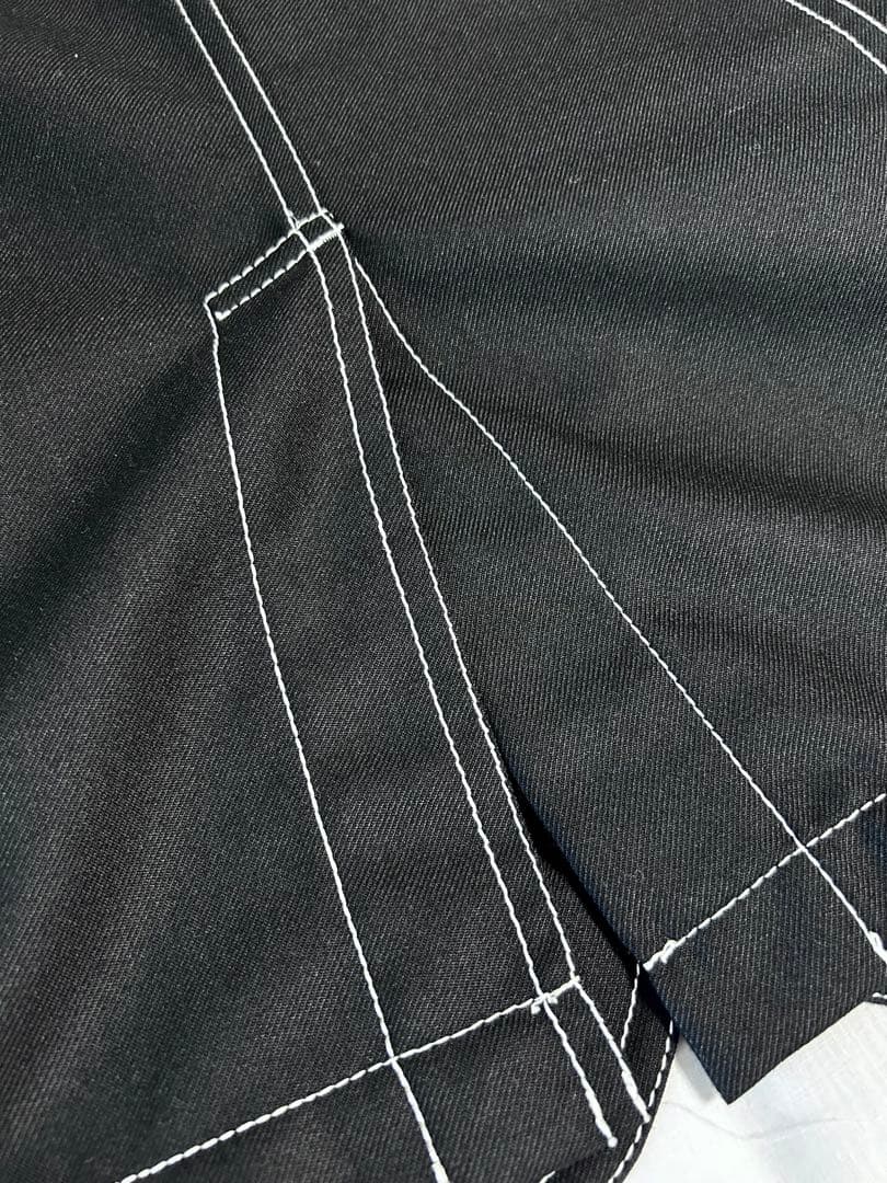 【未使用級】極美品 コムデギャルソンシャツ ウールジャケット 白ステッチ XS