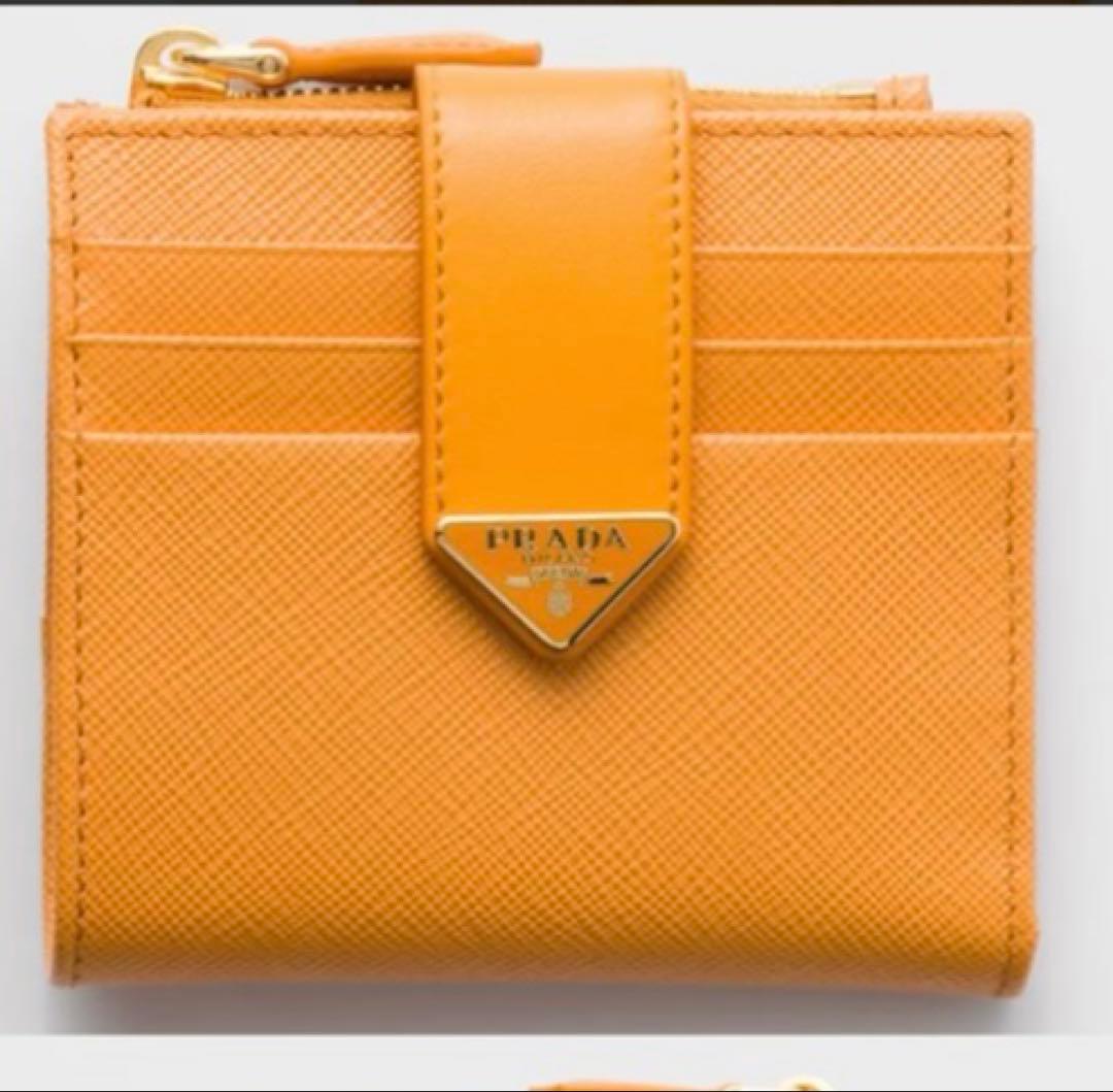 ●PRADA●プラダ サフィアーノ 財布　オレンジ　新品未使用品