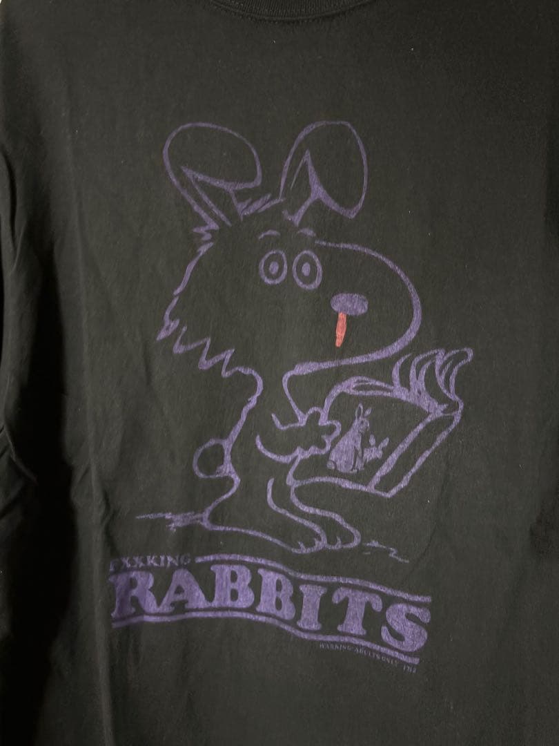FR2 撫子 京都限定RABBITS ウサギイラスト Tシャツ 黒