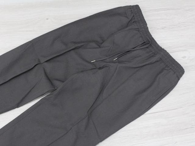 ▲美品 エルメス ドローストリング 裾ジップアップ ジョガーパンツ38 グレー