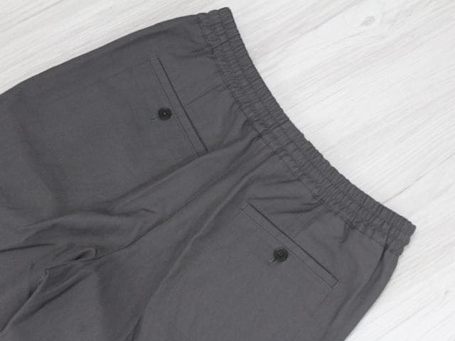 ▲美品 エルメス ドローストリング 裾ジップアップ ジョガーパンツ38 グレー