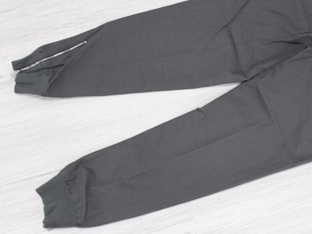 ▲美品 エルメス ドローストリング 裾ジップアップ ジョガーパンツ38 グレー