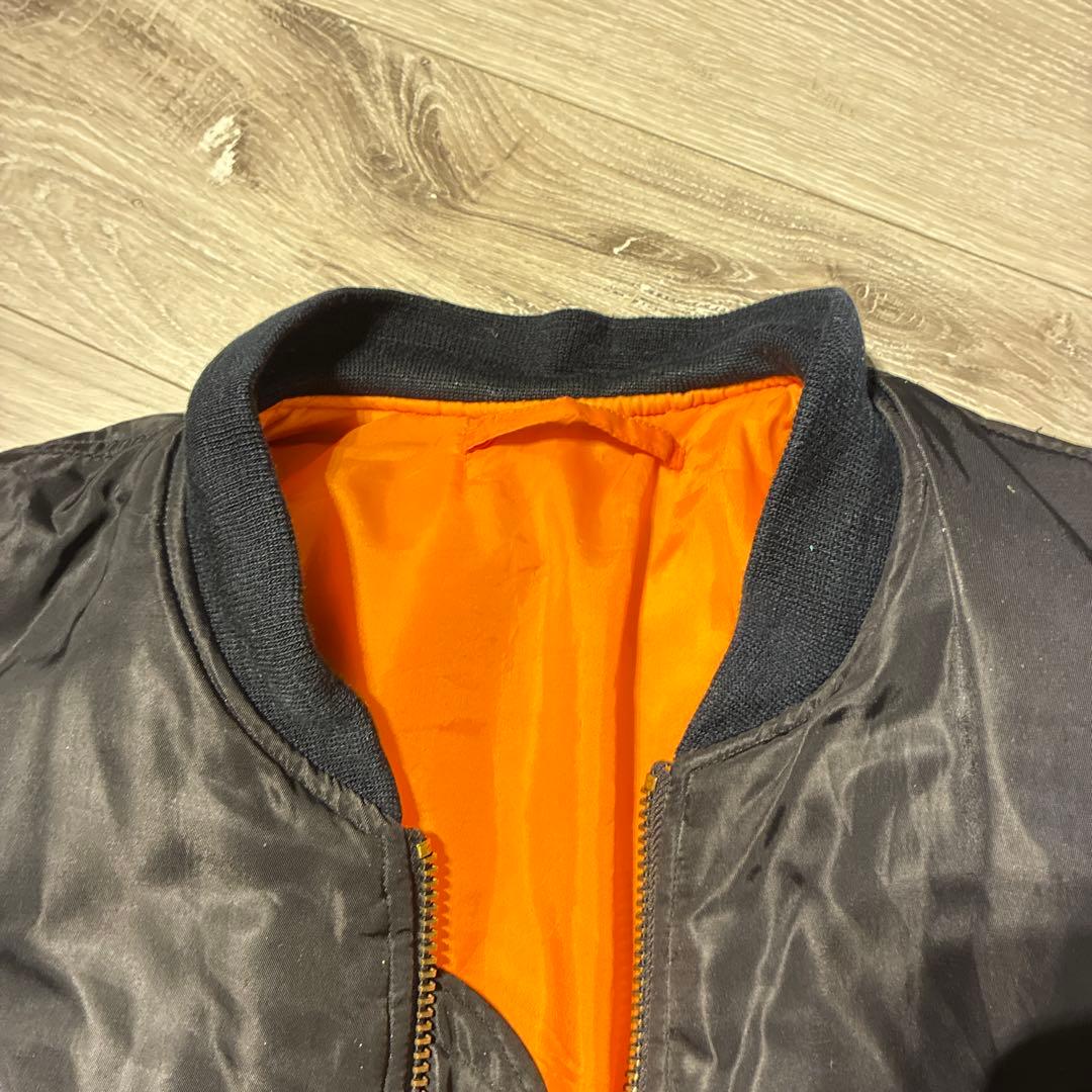 90s ヴィンテージ MA-1 フライトジャケット XL 黒 ミリタリー