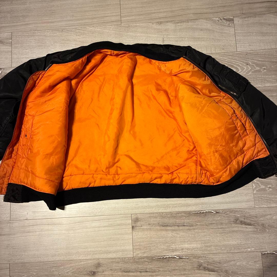 90s ヴィンテージ MA-1 フライトジャケット XL 黒 ミリタリー