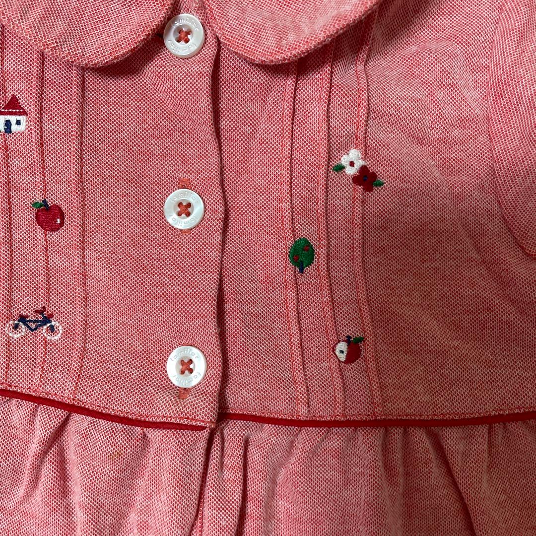 familiar 赤い刺繍ワンピース 90cm
