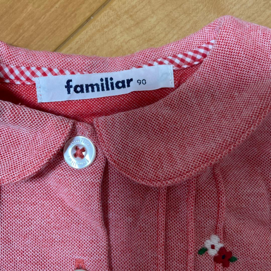 familiar 赤い刺繍ワンピース 90cm