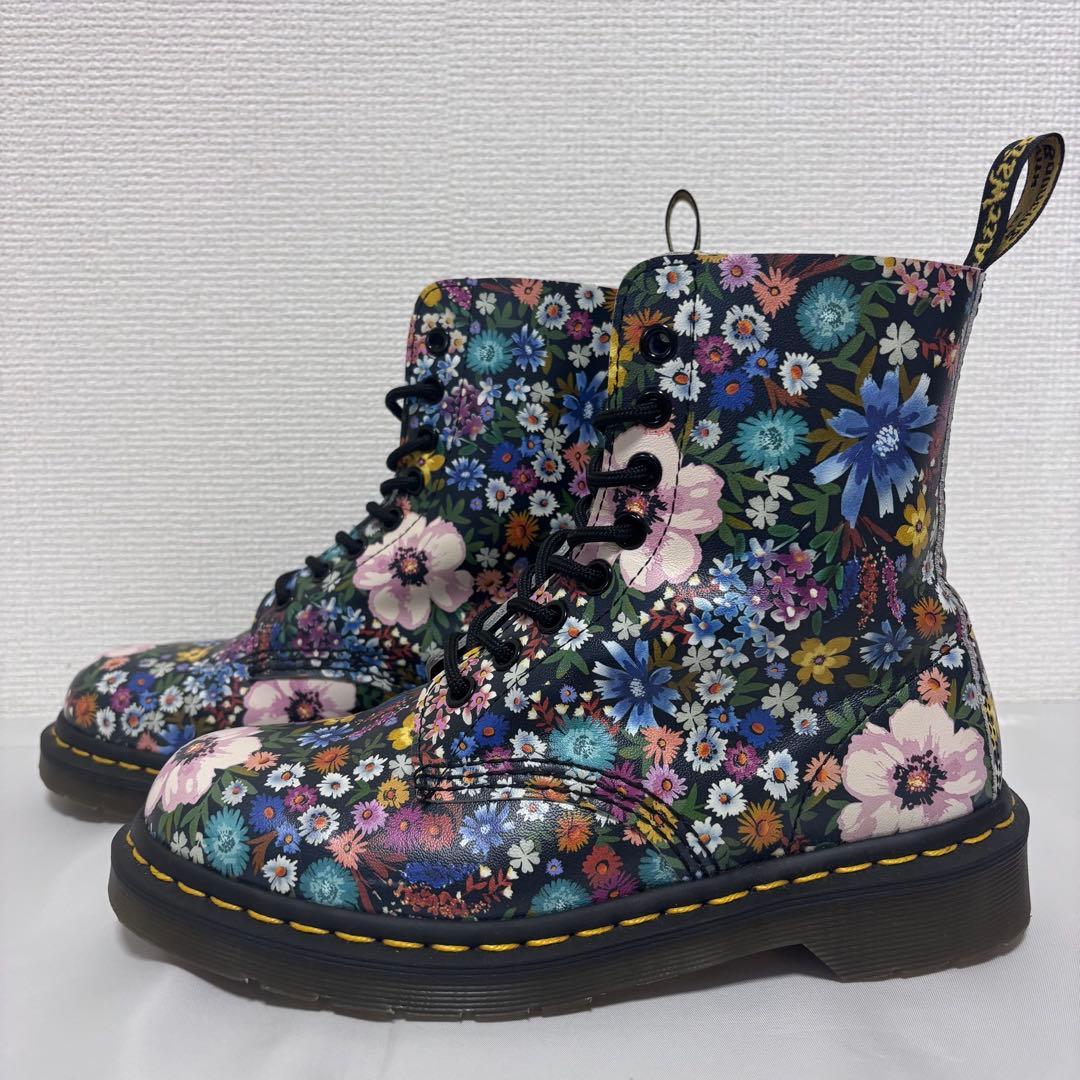 極美品■Dr.Martens■PASCAL WL 8H 花柄 レザー ブーツ
