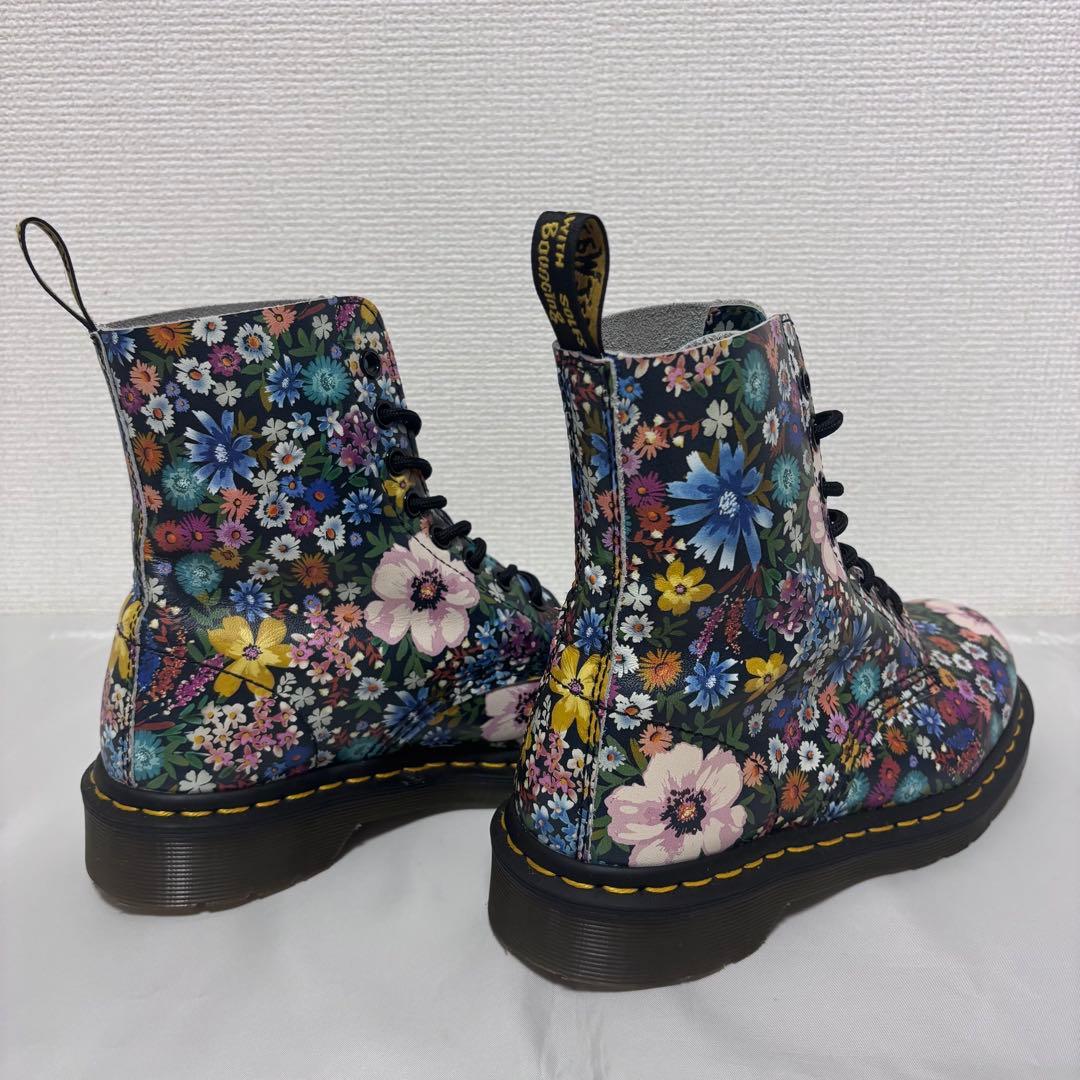 極美品■Dr.Martens■PASCAL WL 8H 花柄 レザー ブーツ