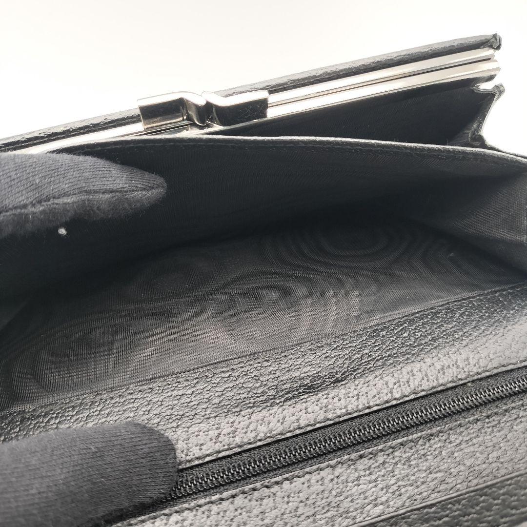 ◎グッチ　長財布　財布　ウォレット　GGキャンバス　がま口　ブラック