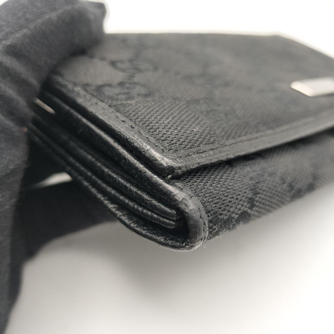 ◎グッチ　長財布　財布　ウォレット　GGキャンバス　がま口　ブラック