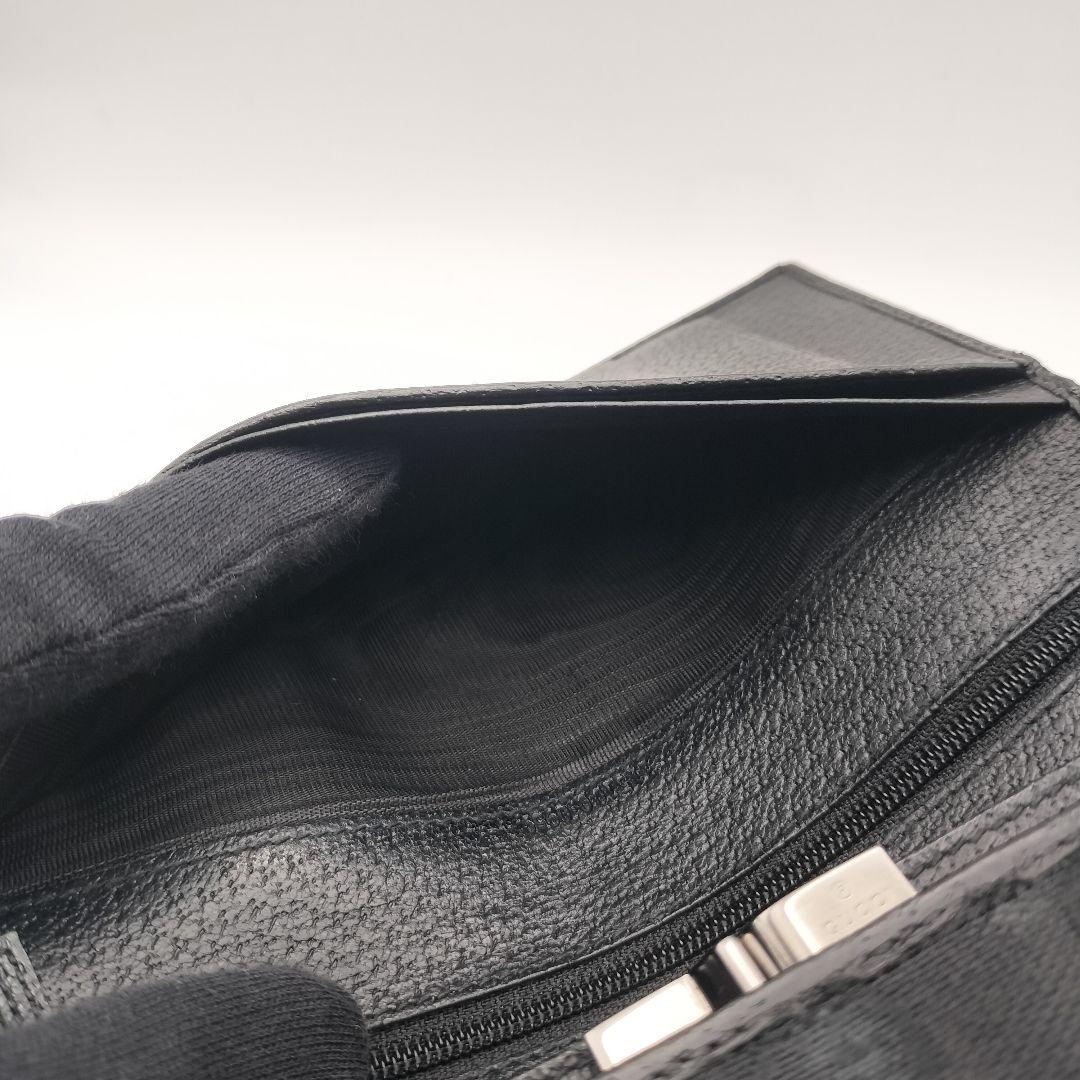 ◎グッチ　長財布　財布　ウォレット　GGキャンバス　がま口　ブラック