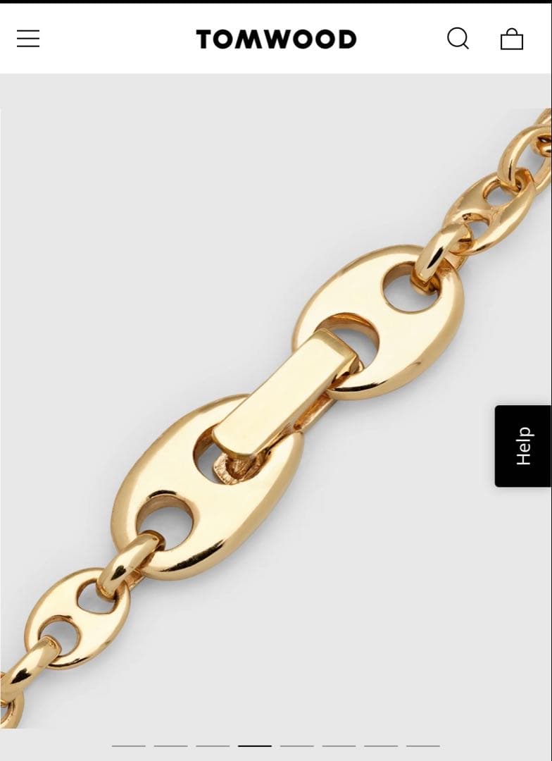 【新品未使用品】　Tom Wood Bean Chain Gold