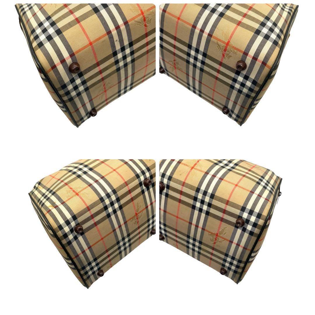 良品 786 BURBERRY ボストンバッグ ノバチェック シャドーホース