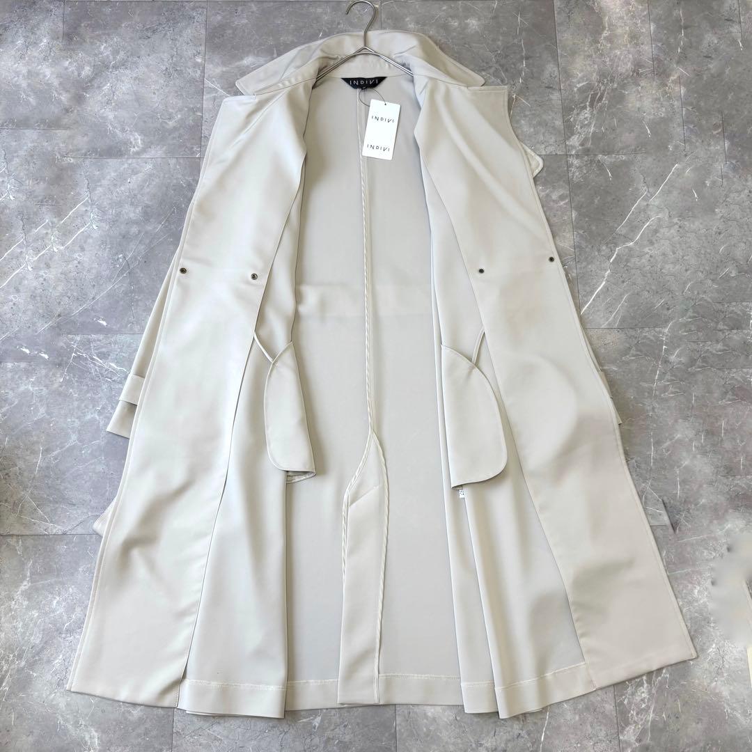 新品タグ付✨INDIVI スプリングコート【定価3万】グレージュ 38 トリアセ