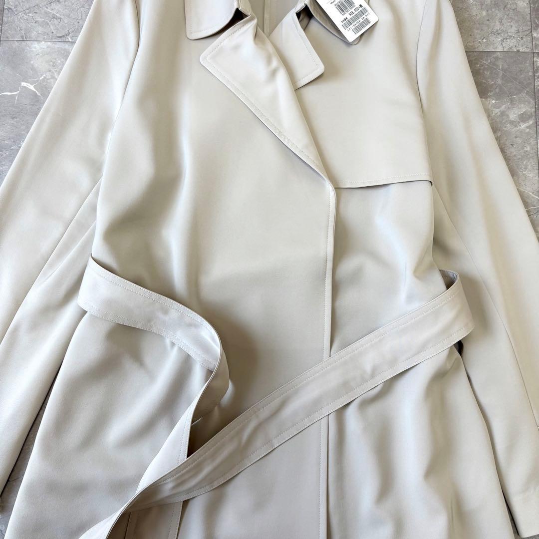 新品タグ付✨INDIVI スプリングコート【定価3万】グレージュ 38 トリアセ