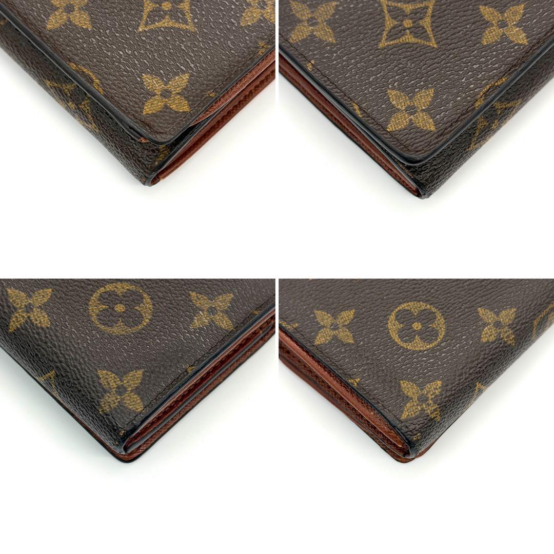 【美品】ルイヴィトン モノグラム ポルトモネ ビエ トレゾール L字 財布 茶色
