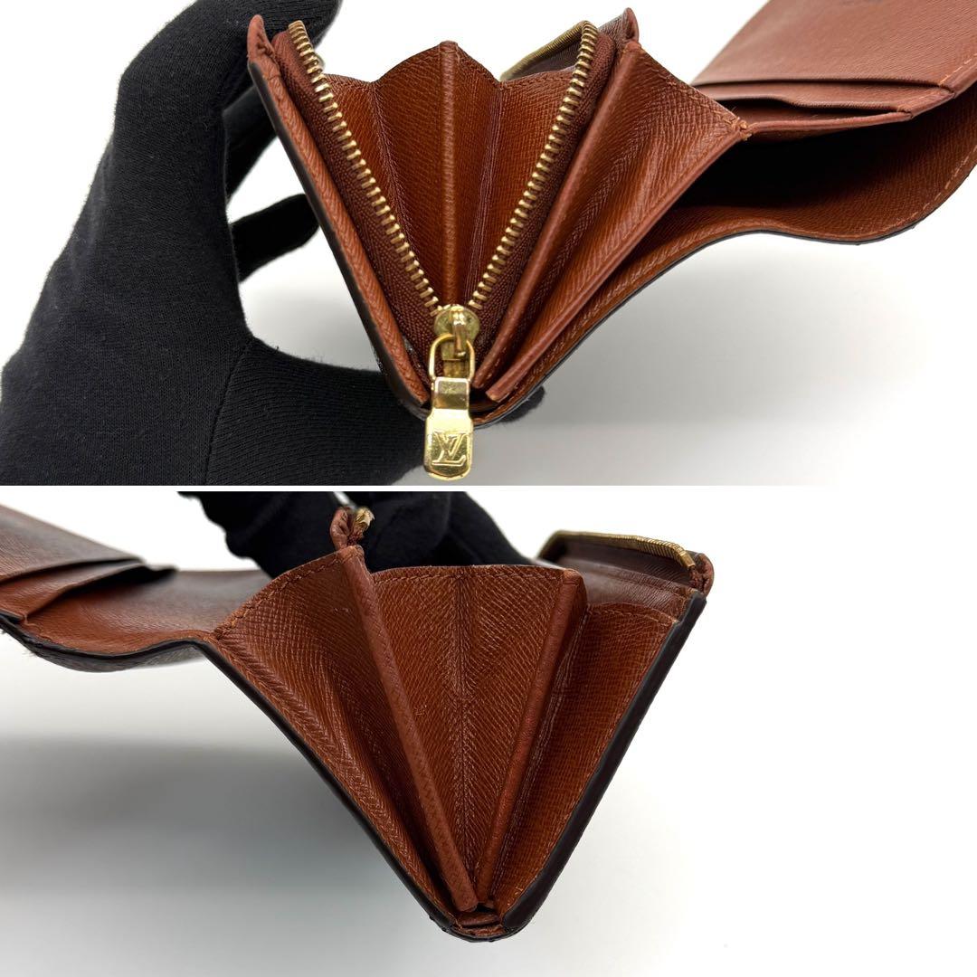 【美品】ルイヴィトン モノグラム ポルトモネ ビエ トレゾール L字 財布 茶色
