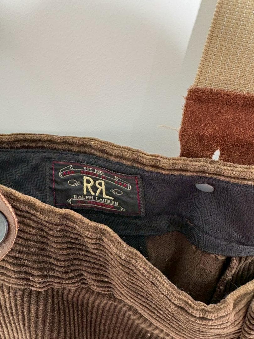 RRL ダブルアールエル コーデュロイ サスペンダー付きパンツ 35/34