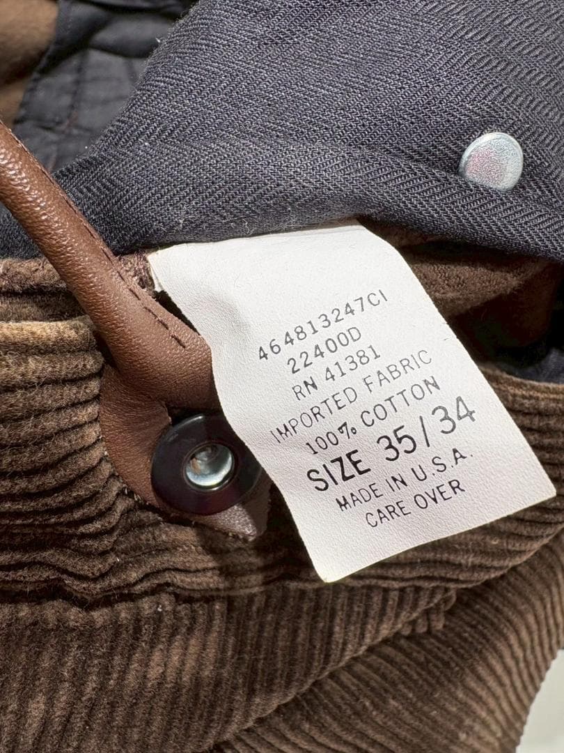 RRL ダブルアールエル コーデュロイ サスペンダー付きパンツ 35/34