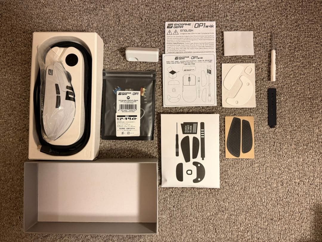Endgame Gear OP1w 4K 白 別売スイッチパック同梱