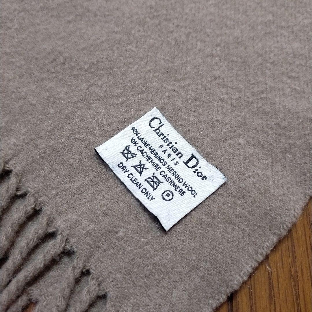 Christian Dior カシミアメリノウールストール ベージュ