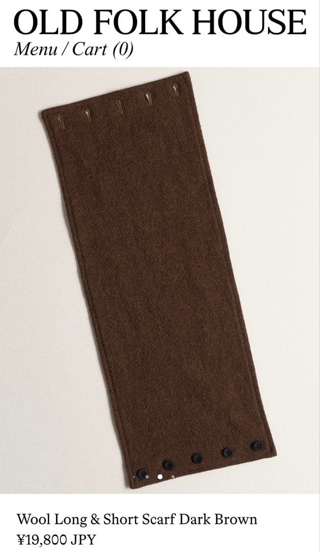 新品未使用old folk house 2wayウールストール茶