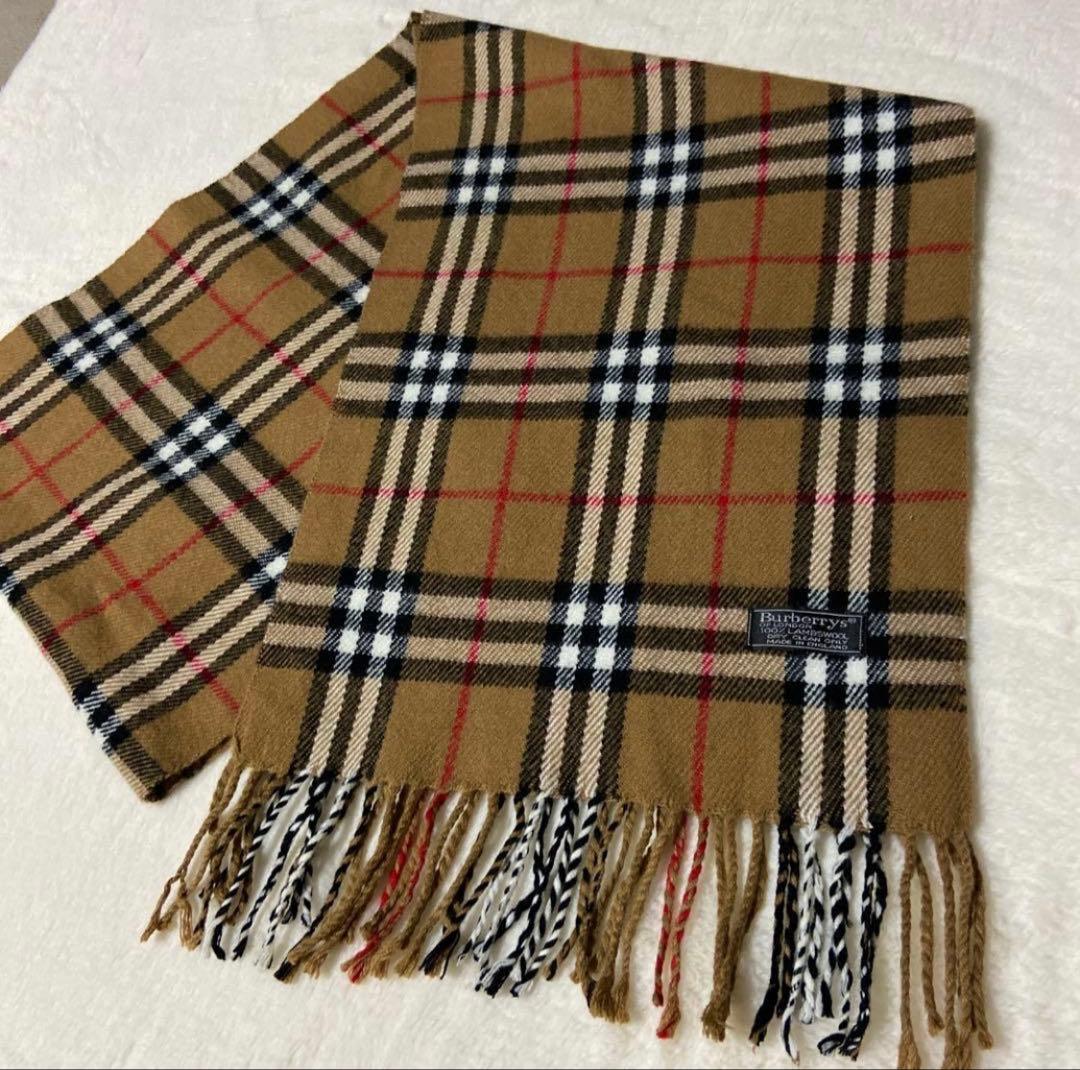 美品 Burberry's ノバチェック柄 マフラー 100%ラムウール