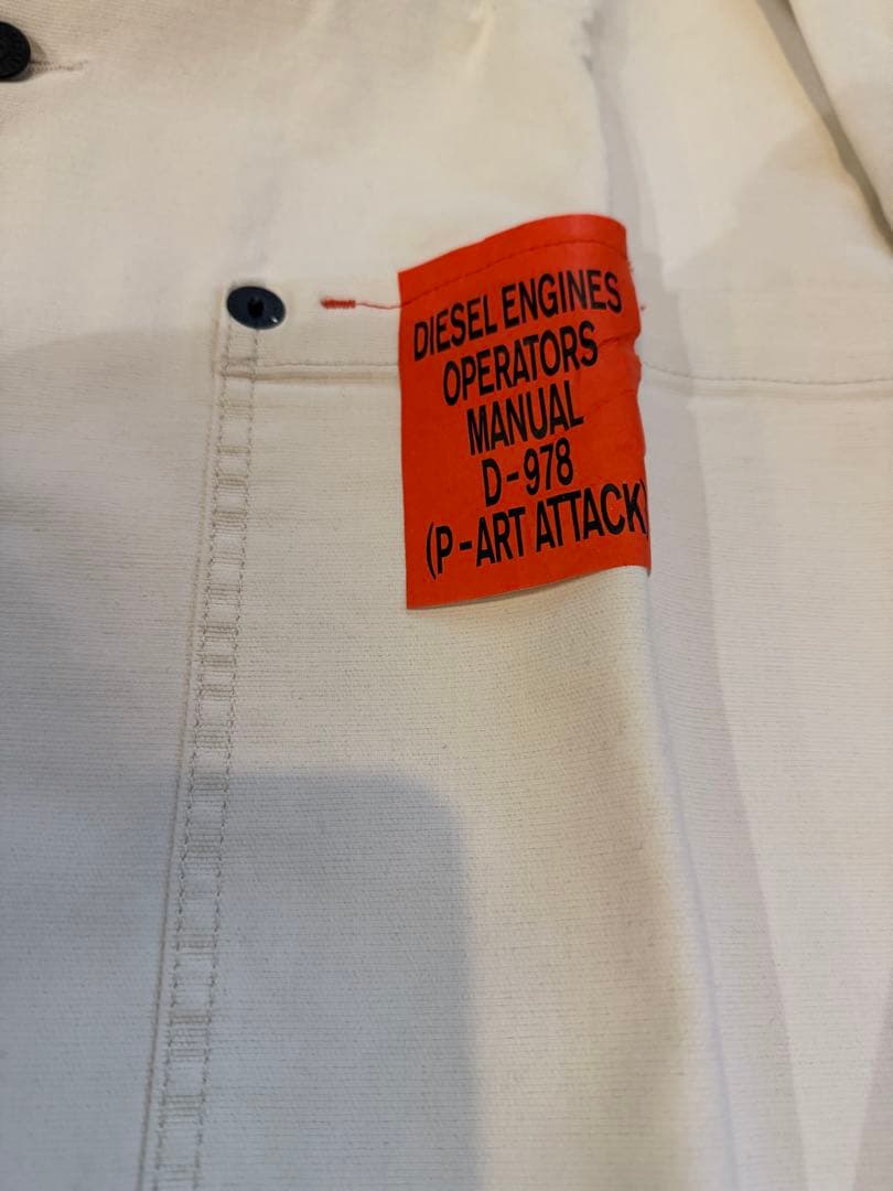 DIESEL ホワイトジャケット Lカバーオール　　　　　　　　新品49500円