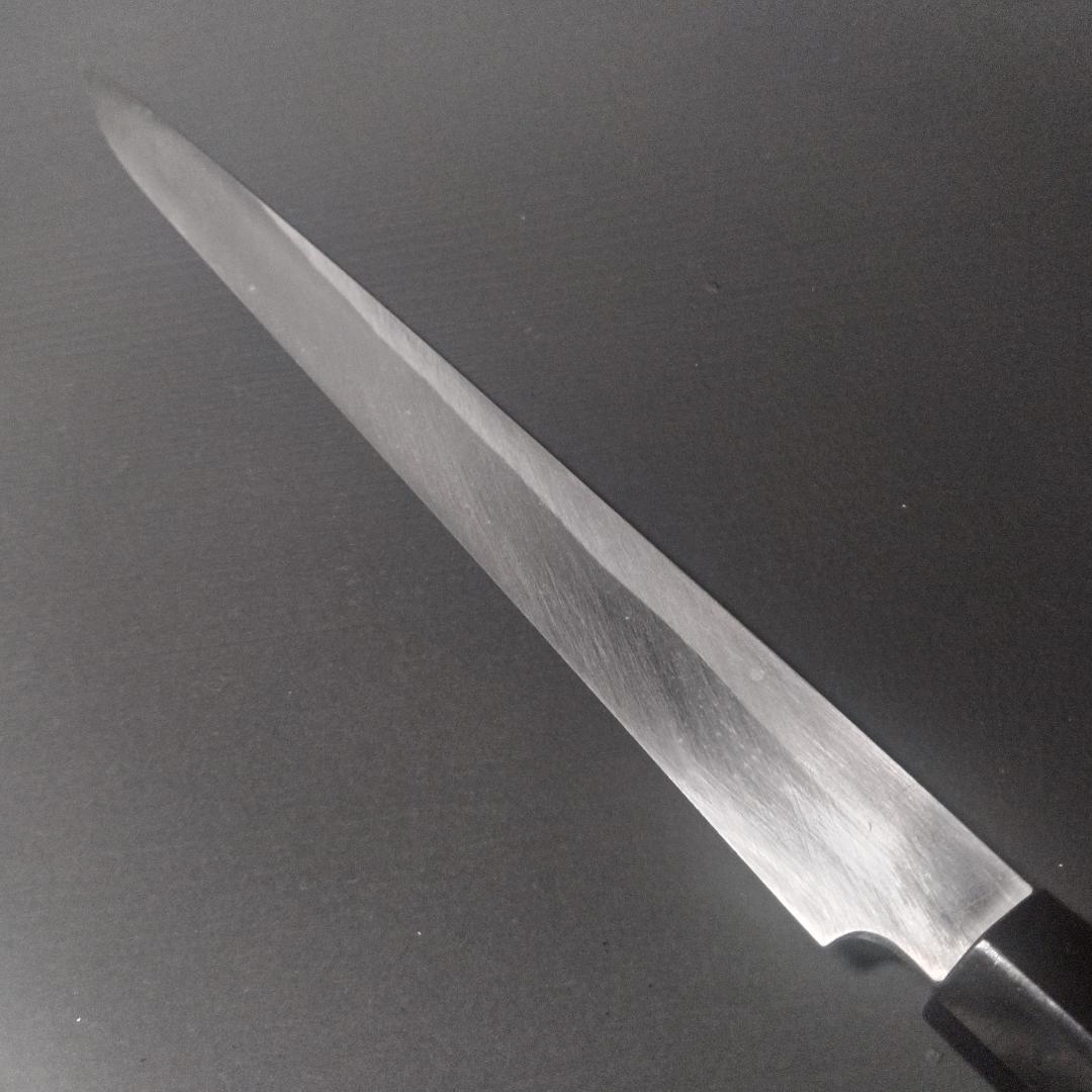 【専用商品】築地 正本 柳刃包丁 鋼製 片刃 右 刃渡り220㎜ 研ぎ済